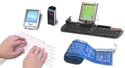 PDA-Tastaturen zum Aufklappen Einrollen oder als Laserprojektion 
