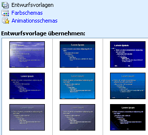 Designs in PowerPoint 2003